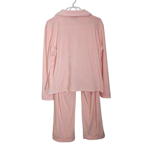 Women's House of Harlow 1960 Pink 2-Piece Sleepwear Pj's with White Trim - Picture 4 of 11